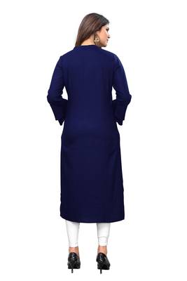 Blue hand woven rayon kurti 2