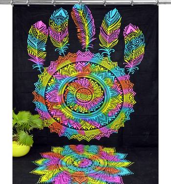 Boho living room hook curtains bohemian curtains for bedroom tapestry curtains mandala hippie dorm decor 2