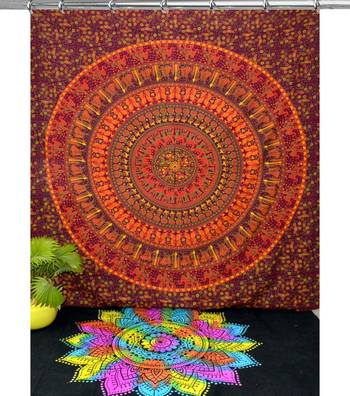 Mandala tapestry gypsy home decor panel set bohemian curtain room divider blackout balcony sheer curtain 1