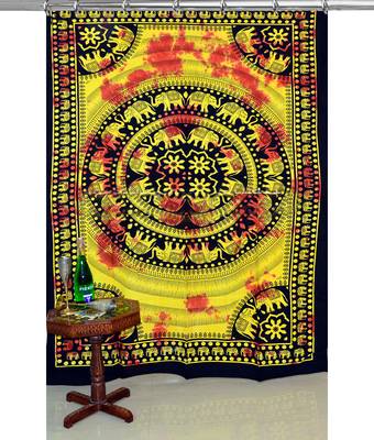 Mandala print curtain valance set dorm hook tapestry drape balcony room decor curtain boho set hippie 2