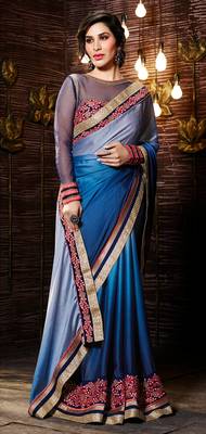 Multicolor woven crepe saree with blouse 1