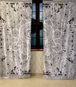 Indian hamsa hand curtain hippie bohemian handmade include 2 panel set urban sketched hand queen tapestry