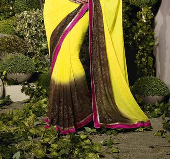 Brown woven crepe saree with blouse 2