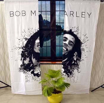 Bob marley curtain gypsy hippie bohemian handmade curtains, include 2 panel set curtain, twin tapestry 1