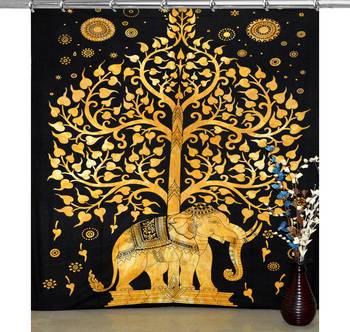 Indian elephant hook curtain tree of life curtains include 1 panel set mandala curtain hook 2