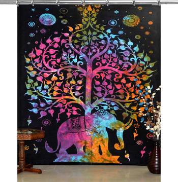 Mandala hook curtain panel elephant living room hook luxury door curtains tie dye tapestry twin hooks tapestry 2