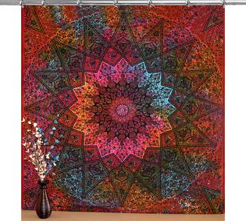 Boho living room hook curtains bohemian curtains for bedroom tie dye tapestry curtains mandala hippie dorm decor 2