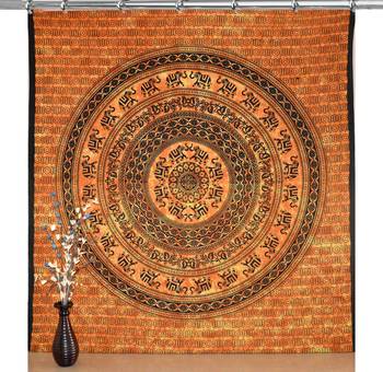 Mandala print curtain valance set dorm hook tapestry drape balcony room decor curtain boho set hippie 2