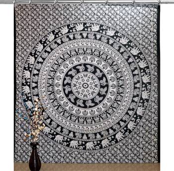 Mandala window hook curtains drape balcony room decor curtain boho set ethnic set hook tapestry 1