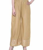 Color India Cream Gotta Palazzo Pants For Girl's