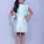 Green plain cotton silk kids-frocks