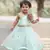 Green embroidered net kids-frocks