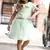 Green embroidered net kids-frocks