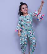 Multicolor printed cotton kids-frocks