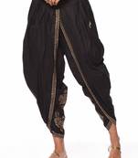 Black Cotton Printed Dhoti Salwar