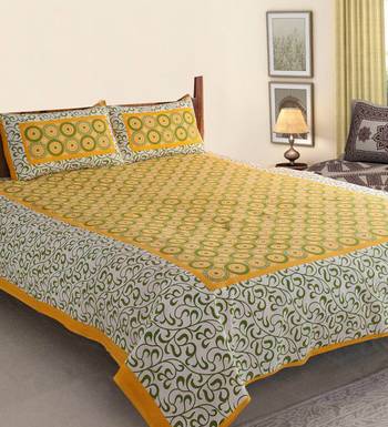 Rajasthani Bedsheets 100% Cotton Comfort Rajasthani Jaipuri Traditional Double Bedsheets With 2 Pillow Cover 1