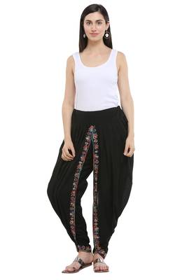 Black Cotton Embroidery Dhoti Salwar 5