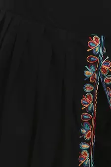 Black Cotton Embroidery Dhoti Salwar
