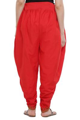 Red Cotton Embroidery Dhoti Salwar 2