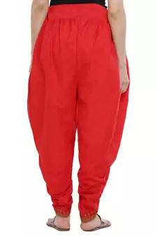 Red Cotton Embroidery Dhoti Salwar