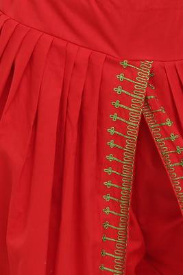 Red Cotton Embroidery Dhoti Salwar 6