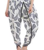 White Cotton Printed Dhoti Salwar