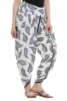 White Cotton Printed Dhoti Salwar 3
