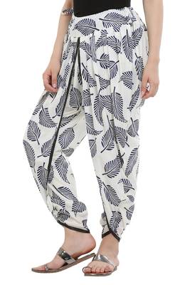 White Cotton Printed Dhoti Salwar 4