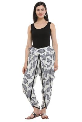 White Cotton Printed Dhoti Salwar 5
