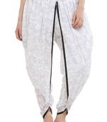 White Cotton Printed Dhoti Salwar