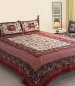 Rajasthani Bedsheets 100% Cotton Comfort Rajasthani Jaipuri Traditional Double Bedsheets With 2 Pillow Cover