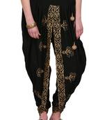 Black Cotton Printed Dhoti Salwar