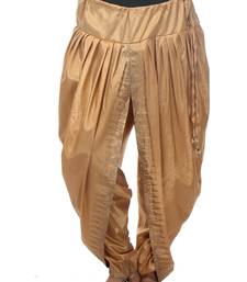 Beige Cotton Printed Dhoti Salwar