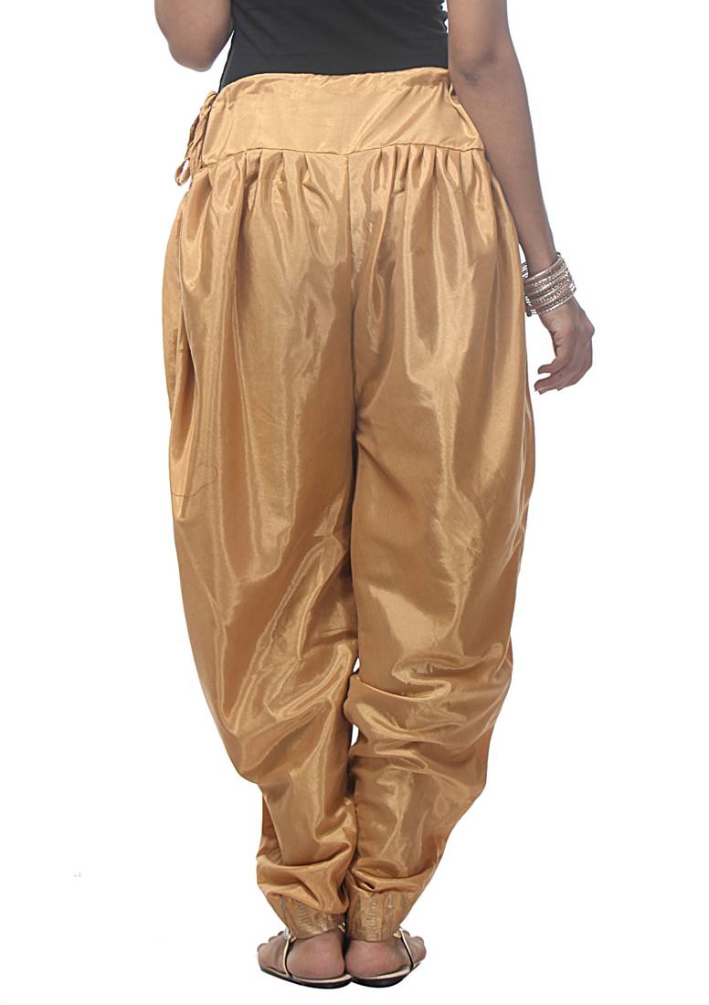 Beige Cotton Printed Dhoti Salwar