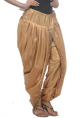 Beige Cotton Printed Dhoti Salwar 3