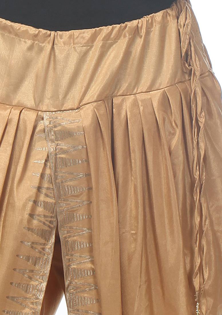 Beige Cotton Printed Dhoti Salwar