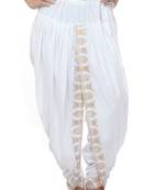 White Cotton Printed Dhoti Salwar