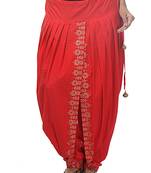 Red Cotton Printed Dhoti Salwar