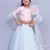 Light blue embroidered organza stitched lehenga