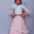 Light pink embroidered organza stitched lehenga