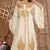 Cream Georgette Embroidered Zari Work Islamic Kaftan