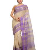 White plain cotton saree without blouse