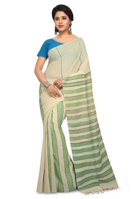 Multicolor hand woven cotton saree without blouse 1