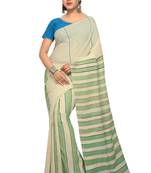 Multicolor hand woven cotton saree without blouse