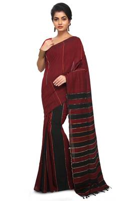 Multicolor hand woven cotton saree without blouse 1