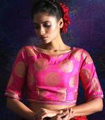 Pink Brocade Blouse With Zari