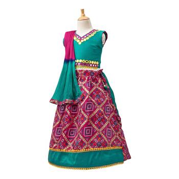 Pink Printed Dupion Silk Stitched Lehenga 3