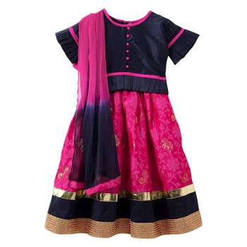 Pink Brocade Brocade Stitched Lehenga 1