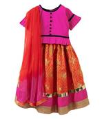 Orange Brocade Brocade Stitched Lehenga