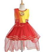 Red Plain Net Stitched Lehenga